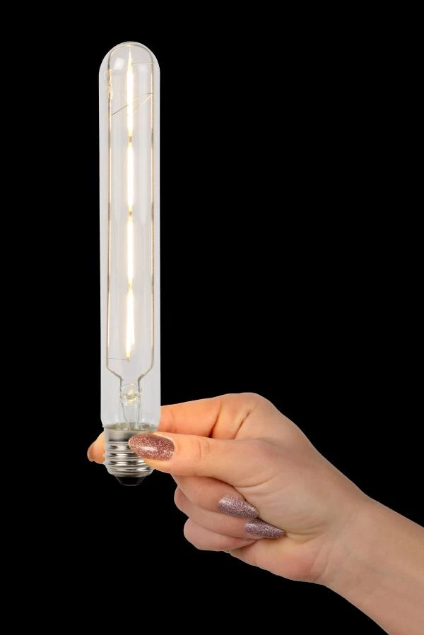 Lucide T32 - Filament lamp - Ø 3,2 cm - LED Dimb. - E27 - 1x5W 2700K - Transparant - sfeer 1